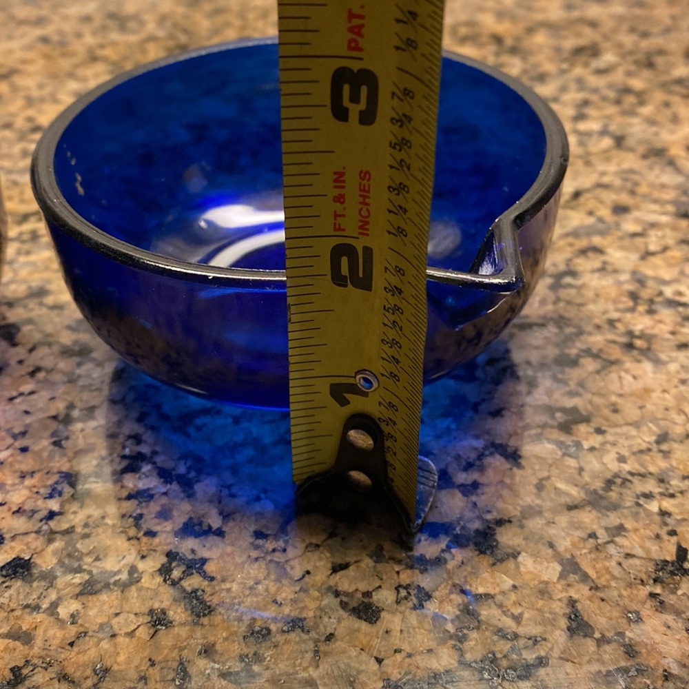 Vintage Silver Plate Cobalt Blue Glass Sugar & Creamer Set Made In England - Picture 12 of 14